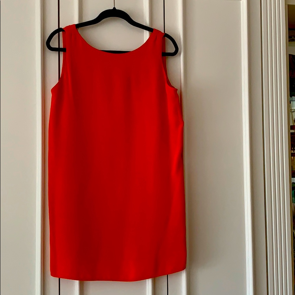 Ralph Lauren designer orange silk crepe dress